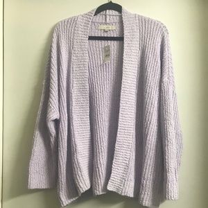 Ann Taylor LOFT Rib Trim Open Cardigan - NWT - XXL - Lilac